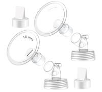 Maymom Pièces de tire-lait à col large en deux parties 18 mm, compatibles avec S1 S2, inclut 2 flanges et 2 valves, accessoire compatible, non original