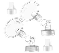 Maymom Pièces de tire-lait à col large en deux parties 19 mm, compatibles avec S1 S2, inclut 2 flanges et 2 valves, accessoire compatible, non original