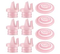 Maymom pièces de tire-lait, valves duckbill avec languette et diaphragmes en silicone, compatibles avec Spectra S1, S2 et Synergy Gold, accessoire compatible non original, lot de 10, rose