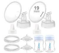 Maymom Pièces pour tire-lait compatibles avec Spectra S2 S1 - Kit de remplacement avec téterelle 19 mm, valve bec de canard, tuyau, biberon, protecteur anti-retour - Non original
