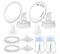 Maymom Pièces pour tire-lait compatibles avec Spectra S2 S1 - Kit de remplacement avec téterelle 20 mm, valve bec de canard, tuyau, biberon, protecteur anti-retour - Non original