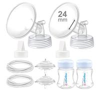 Maymom Pièces pour tire-lait compatibles avec Spectra S2 S1 - Kit de remplacement avec téterelle 24 mm, valve bec de canard, tuyau, biberon, protecteur anti-retour - Non original