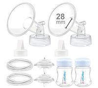 Maymom Pièces pour tire-lait compatibles avec Spectra S2 S1 - Kit de remplacement avec téterelle 28 mm, valve bec de canard, tuyau, biberon, protecteur anti-retour - Non original