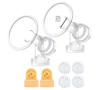 Maymom téterelle monobloc 25 mm avec valve et membrane compatible avec Medela Pump in Style Lactina Symphony, remplace PersonalFit 24 mm, accessoire compatible non original