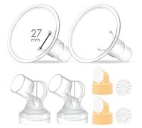 Maymom téterelle monobloc avec valve et membrane compatible avec Medela Pump in Style, Lactina, Symphony, remplace PersonalFit 24 mm, accessoire compatible non original, 27 mm