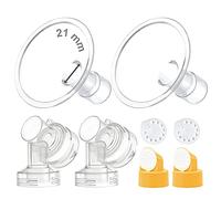 Maymom téterelles deux pièces 21 mm, lot de 2, avec connecteurs de base incluant valve et membrane, compatibles avec les tire-lait Medela