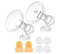 Maymom téterelles monobloc 26 mm x2 avec valve et membrane compatibles avec Medela, accessoire compatible non original transparent