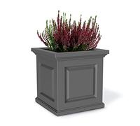 Mayne Nantucket 5865-GRG Jardinière carrée en polyéthylène Gris graphite 40,6 x 40,6 x 40,6 cm