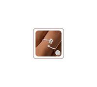 Maynor A-Z Lettre Bague Argent 925 Femme Zircon Cubique Anneaux Imperméables - Bagues Réglables de Taille 50 à 60 Bague de Pouce Bague de Doigt Initiale Bijoux, Métal non précieux