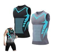Maynox Vitaboost Shirt, Maynox Vest, Vitaboost Compression Shirt for Men, 2024 New Ionic Shaping Sleeveless Vest (Black+Gray,2X-Large)