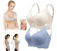 MAYNUO Elrosy Jelly Gel Soutien-Gorge,Elrosy Jelly Gel Shaping Bra Toute la journée,Soutien-Gorge sans Fil Confortable,Soutien-Gorge correcteur de Posture avec Soutien et Levage (2 pièces-A,XL)