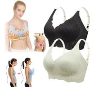 MAYNUO Elrosy Jelly Gel Soutien-Gorge,Elrosy Jelly Gel Shaping Bra Toute la journée,Soutien-Gorge sans Fil Confortable,Soutien-Gorge correcteur de Posture avec Soutien et Levage (2 pièces-C,M)
