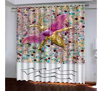 MAYNUO Rideaux Chambre Fille 3D Abeilles Abstraites De Bande Dessinée Lot De 2 Rideau Occultant À Oeillets Chambre Enfant 200x200 Cm Fenêtre De Salon Moderne, Thermique Isolant Anti Froid, Décoration