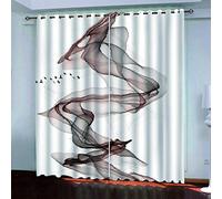 MAYNUO Rideaux Chambre Fille 3D Art Abstrait À L'Encre De Chine Lot De 2 Rideau Occultant À Oeillets Chambre Enfant 200x200 Cm Fenêtre De Salon Moderne, Thermique Isolant Anti Froid, Décoration
