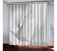 MAYNUO Rideaux Chambre Fille 3D Extension De l'espace Géométrique Lot De 2 Rideau Occultant À Oeillets Chambre Enfant 200x200 Cm Fenêtre De Salon Moderne, Thermique Isolant Anti Froid, Décoration