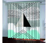 MAYNUO Rideaux Chambre Fille 3D Graffiti Artistique Géométrique Lot De 2 Rideau Occultant À Oeillets Chambre Enfant 200x200 Cm Fenêtre De Salon Moderne, Thermique Isolant Anti Froid, Décoration
