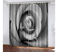 MAYNUO Rideaux Chambre Fille 3D Rose Grise Lot De 2 Rideau Occultant À Oeillets Chambre Enfant 200x200 Cm Fenêtre De Salon Moderne, Thermique Isolant Anti Froid, Décoration