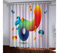 MAYNUO Rideaux Enfants pour Chambre 3D Art Abstrait Coloré Occultant À Oeillets Rideau Anti Froid Thermique Isolant À Motif 140x160 Cm Occultants Isolant Thermiques