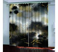 MAYNUO Rideaux Enfants pour Chambre 3D Art Abstrait De Graffitis Dorés Occultant À Oeillets Rideau Anti Froid Thermique Isolant À Motif 140x160 Cm Occultants Isolant Thermiques