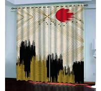 MAYNUO Rideaux Enfants pour Chambre 3D Art Abstrait Doré Et Noir Occultant À Oeillets Rideau Anti Froid Thermique Isolant À Motif 140x160 Cm Occultants Isolant Thermiques