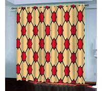MAYNUO Rideaux Enfants pour Chambre 3D Art Abstrait Rouge Et Jaune Occultant À Oeillets Rideau Anti Froid Thermique Isolant À Motif 140x160 Cm Occultants Isolant Thermiques