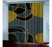 MAYNUO Rideaux Enfants pour Chambre 3D Art Créatif Doré Occultant À Oeillets Rideau Anti Froid Thermique Isolant À Motif 140x160 Cm Occultants Isolant Thermiques