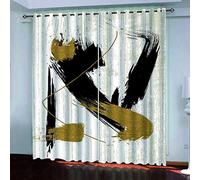 MAYNUO Rideaux Enfants pour Chambre 3D Art Créatif Doré Occultant À Oeillets Rideau Anti Froid Thermique Isolant À Motif 140x160 Cm Occultants Isolant Thermiques
