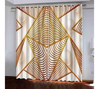 MAYNUO Rideaux Enfants pour Chambre 3D Art Géométrique Abstrait Occultant À Oeillets Rideau Anti Froid Thermique Isolant À Motif 140x160 Cm Occultants Isolant Thermiques