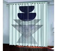 MAYNUO Rideaux Enfants pour Chambre 3D Assemblage Géométrique Abstrait Occultant À Oeillets Rideau Anti Froid Thermique Isolant À Motif 140x160 Cm Occultants Isolant Thermiques