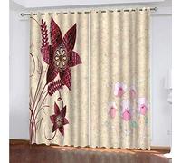 MAYNUO Rideaux Enfants pour Chambre 3D Fleur Abstraite Occultant À Oeillets Rideau Anti Froid Thermique Isolant À Motif 140x160 Cm Occultants Isolant Thermiques