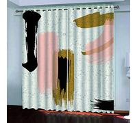 MAYNUO Rideaux Enfants pour Chambre 3D Graffiti Doré Rose Occultant À Oeillets Rideau Anti Froid Thermique Isolant À Motif 140x160 Cm Occultants Isolant Thermiques