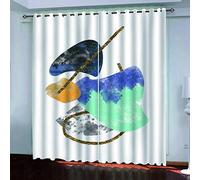 MAYNUO Rideaux Enfants pour Chambre 3D Imprimé Abstrait De Diamants Occultant À Oeillets Rideau Anti Froid Thermique Isolant À Motif 140x160 Cm Occultants Isolant Thermiques
