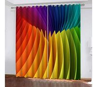 MAYNUO Rideaux Enfants pour Chambre 3D Imprimé Arc-en-Ciel Créatif Occultant À Oeillets Rideau Anti Froid Thermique Isolant À Motif 140x160 Cm Occultants Isolant Thermiques