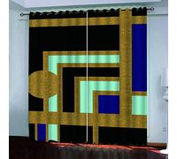 MAYNUO Rideaux Enfants pour Chambre 3D Imprimés Créatifs Dorés Occultant À Oeillets Rideau Anti Froid Thermique Isolant À Motif 140x160 Cm Occultants Isolant Thermiques
