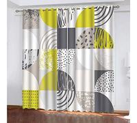 MAYNUO Rideaux Enfants pour Chambre 3D Imprimés Géométriques Circulaires Occultant À Oeillets Rideau Anti Froid Thermique Isolant À Motif 140x160 Cm Occultants Isolant Thermiques