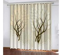 MAYNUO Rideaux Enfants pour Chambre 3D Motif Forestier Abstrait Occultant À Oeillets Rideau Anti Froid Thermique Isolant À Motif 140x160 Cm Occultants Isolant Thermiques