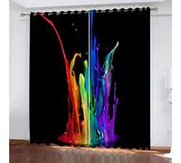MAYNUO Rideaux Enfants pour Chambre 3D Peintures Créatives Multicolores Occultant À Oeillets Rideau Anti Froid Thermique Isolant À Motif 140x160 Cm Occultants Isolant Thermiques