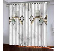 MAYNUO Rideaux Enfants pour Chambre 3D Texture Géométrique Grise Carrée Occultant À Oeillets Rideau Anti Froid Thermique Isolant À Motif 140x160 Cm Occultants Isolant Thermiques