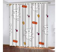 MAYNUO Rideaux Grande Largeur 3D Animaux Blancs Lot De 2 Rideau Occultant Thermiques Isolant A Oeillet avec Motif 234x230 Cm Salon Thermique Anti Froid, Chambre Maison Décoration