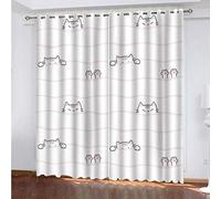 MAYNUO Rideaux Grande Largeur 3D Animaux De Bande Dessinée Lot De 2 Rideau Occultant Thermiques Isolant A Oeillet avec Motif 234x230 Cm Salon Thermique Anti Froid, Chambre Maison Décoration