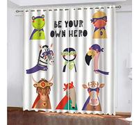 MAYNUO Rideaux Grande Largeur 3D Motifs d'animaux De Bande Dessinée Lot De 2 Rideau Occultant Thermiques Isolant A Oeillet avec Motif 234x230 Cm Salon Thermique Anti Froid, Chambre Maison Décoration