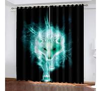 MAYNUO Rideaux Occultants 140x240 Cm Rideaux Occultants Isolant Thermiques À Oeillets Élégant Décoration pour Chambre Salon 3D Renard Créatif Thermique Anti Froid, Lot De 2 Rideaux Motif