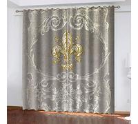 MAYNUO Rideaux Occultants 140x240 Cm Rideaux Occultants Isolant Thermiques À Oeillets Élégant Décoration pour Chambre Salon 3D Or Abstrait Sculpté Thermique Anti Froid, Lot De 2 Rideaux Motif