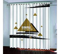 MAYNUO Rideaux Occultants 3D Triangle Géométrique Abstrait 2 Panneau 264x240Cm Rideau Salon Moderne Isolant Thermique Occultant pour Chambre d'enfant Impression Décoration Polyester