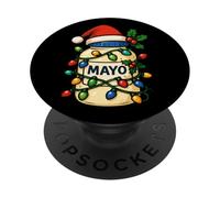 Mayo Mayonnaise Merry Christmas Bonnet de Père Noël Garçons Filles PopSockets PopGrip Adhésif