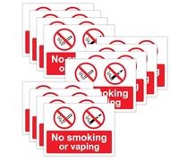 Mayoii 6PCS Self Adhesive No Smoking Signs, No Smoking Adherent Vinyl Stickers (180mm X 135mm), Waterproof No Smoking Or Vaping Signs, Safety Warning Signs Indoor And Outdoor Use (12)