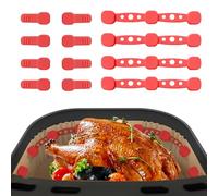 Mayoii Aimants pour papier sulfurisé Airfryer - Aimants pour papier sulfurisé - Boucle de fixation résistante à la chaleur pour friteuse à air chaud - Accessoires Airfryer (carré - rouge)