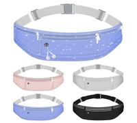 Mayoii Ceinture de course à pied légère à double couche pour homme et femme avec poche pour bouteille d'eau, support de téléphone multi-poches, pochette de course à pied, Bleu (double couche), Taille