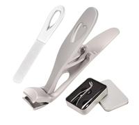 Mayoii Dotmalls Maître-Clip Pro Ensemble Coude Anti - éclaboussures en Acier Inoxydable Coupe Ongle Grande Ouverture Ciseaux à Ongles épais Levier Coupe Ongle Pied (Gris Argenté, Ensemble)