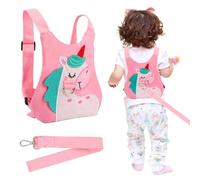 Mayoii Harnais de sécurité pour tout-petits, harnais pour enfants avec rênes et laisses d'enfants, joli sac à dos de marche, laisse pour filles, garçons (poney rose)